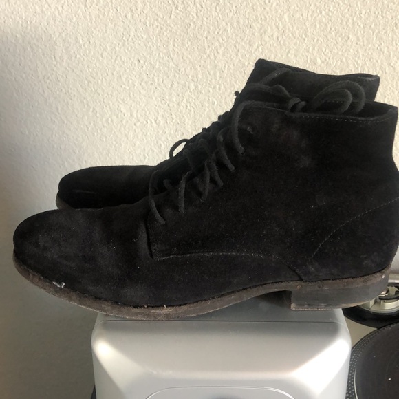 Worn Black Suede Allsaints boots - Picture 3 of 5